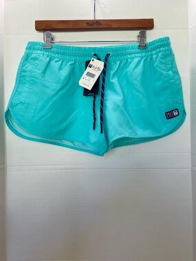 Salt Life Juniors/Women's Aqua Drawstring Athletic Unlined Swim Shorts
